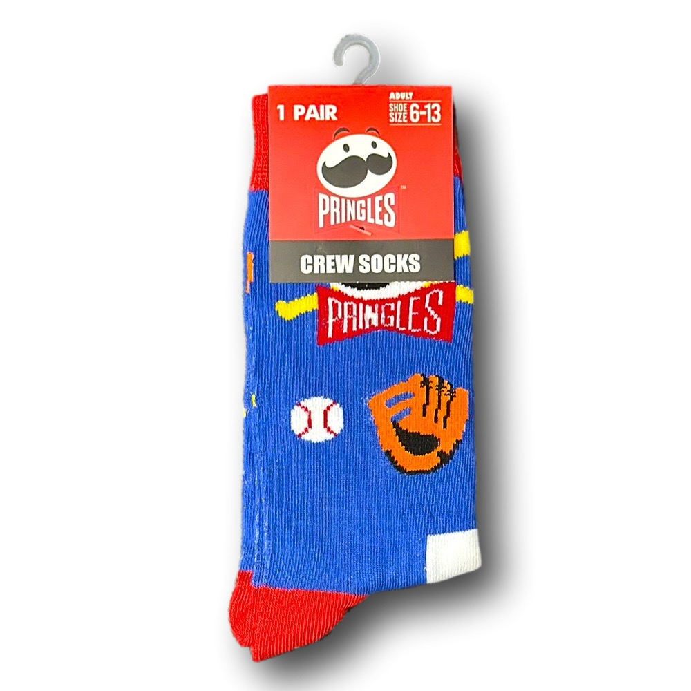 3/$20 Pringles Chips Baseball Theme Funny Novelty Crew Socks - NWT
